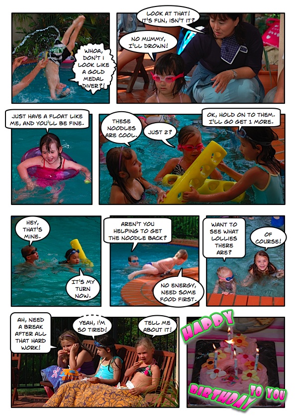 Atalia 6th birthday party comic 2