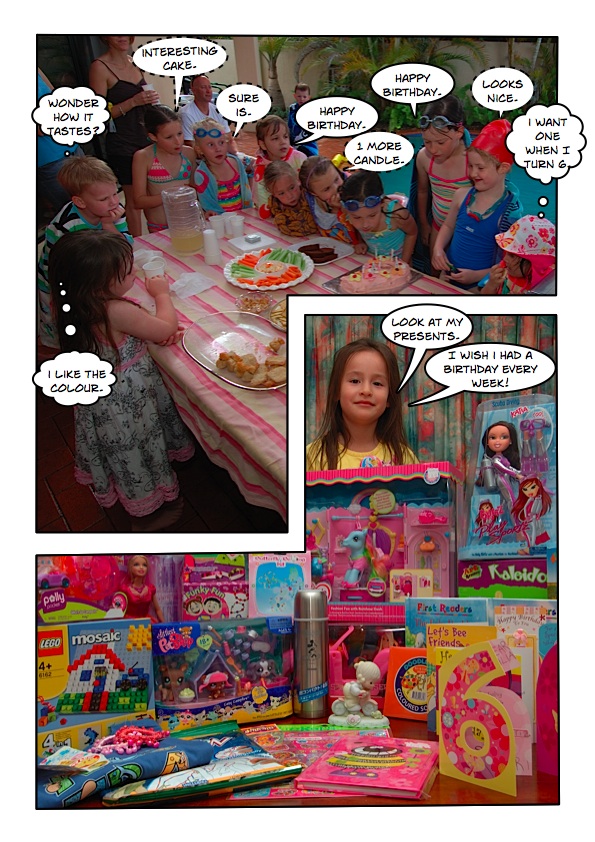 Atalia 6th birthday party comic 3